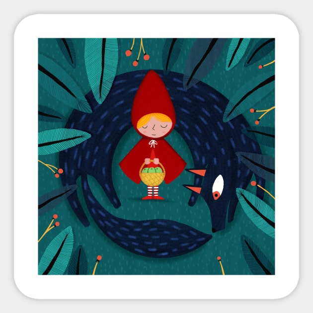 Little Red Riding Hood and the Wolf Sticker by marcvaello